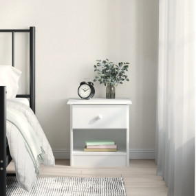 Nightstand White Solid pine wood 16.1 x 13.8 x 16.1 in ...