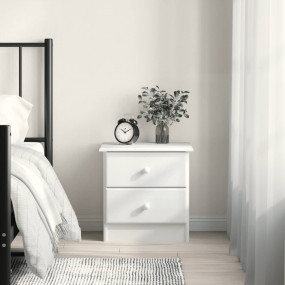 Bedside Cabinet White Solid pine wood Medium Bedside Ca...
