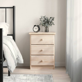 Bedside Cabinet Natural Wood Solid pine wood (untreated...