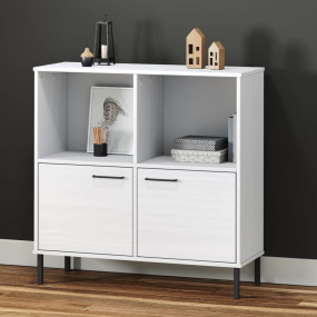 Bookcase White Solid pine wood, metal Medium Bookcase