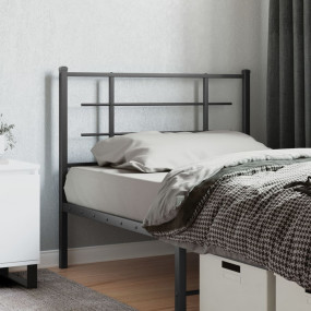 Headboard Black Powder-Coated Steel Tall twin bed