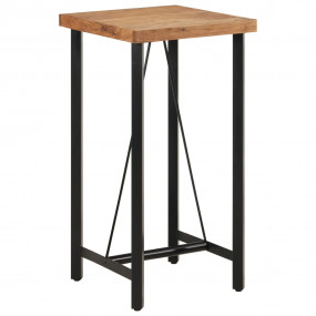 Bar Table Natural wood and black Solid acacia wood, iro...