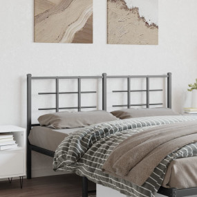 Headboard Black Steel Tall Double Bed Durable Headboard