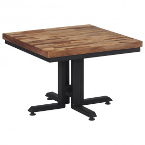Coffee Table Brown and Black Reclaimed Teak and Iron