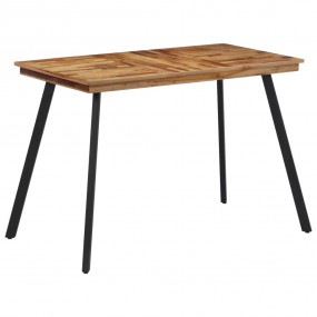 Dining Table Natural wood, Black Solid teak wood, Iron ...
