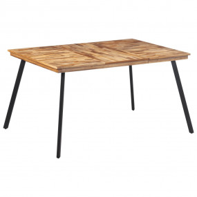 Dining Table Natural Teak Solid Teak Wood, Iron, Plywoo...