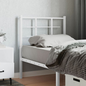 Headboard White Powder-Coated Steel Tall Single Durable