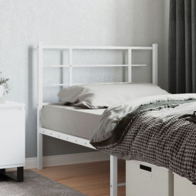 Headboard White Powder-Coated Steel Tall Single Durable