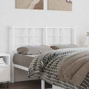 Headboard White Powder-coated steel Tall Double Durable