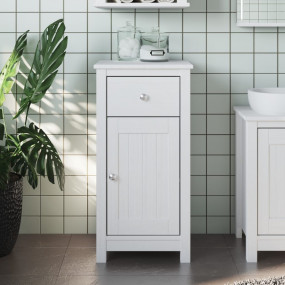 Bathroom Cabinet White Solid pine wood, engineered wood...