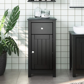 Bathroom Cabinet Black Solid Pine Wood Medium Bathroom ...