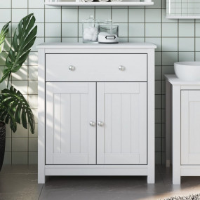 Bathroom Cabinet White Solid pine wood, engineered wood...