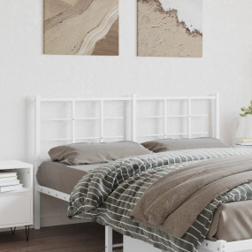 Headboard White Powder-coated steel Tall Double Durable