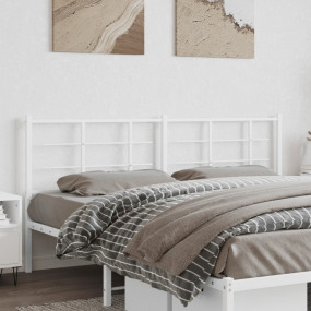 Headboard White Powder-Coated Steel 70.9 inches wide Du...