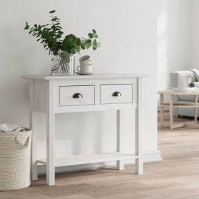 Console Table White Solid Pine Wood Narrow Console Tabl...