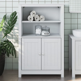 Bathroom Cabinet White Solid pine wood and engineered w...