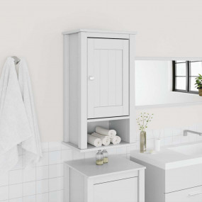 Bathroom Wall Cabinet White Solid pine wood, engineered...