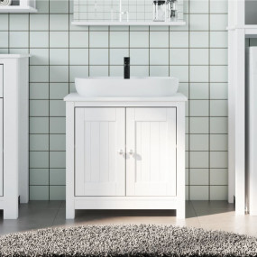 Bathroom Sink Cabinet White Solid pine wood, engineered...