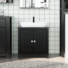 Bathroom Sink Cabinet Black Solid pine wood, engineered...