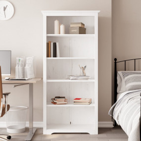 Bookcase White Solid pine wood, engineered wood Large B...