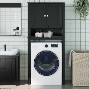 Washing Machine Cabinet Black Solid pine wood 29.9 x 10...