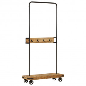 Clothes Rack Mango Wood Brown and Black Solid Mango Woo...