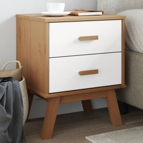 Bedside Cabinet White and brown