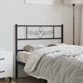 Headboard Black Powder-Coated Steel Tall Single Headboa...