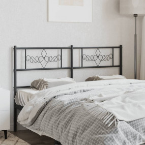 Headboard Black Powder-Coated Steel Tall Full Classic/T...