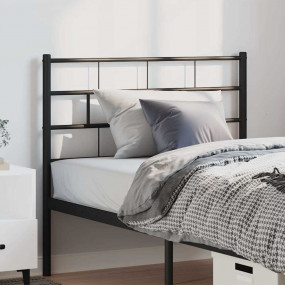 Headboard Black Powder-Coated Steel Tall Single Sturdy