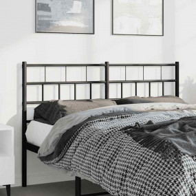 Headboard Black Steel Tall Double Durable Headboard