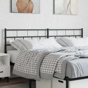 Headboard Black Powder-Coated Steel Full Size Classic/T...