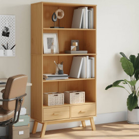 Bookcase Brown Solid pinewood with a wax finish Standar...