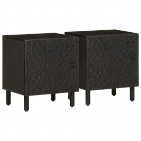 Bedside Cabinet Set of 2 Black