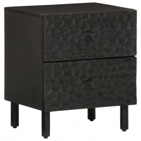 Bedside Cabinet Black Solid mango wood, Iron Medium