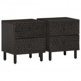 Bedside Cabinet Set of 2 Black
