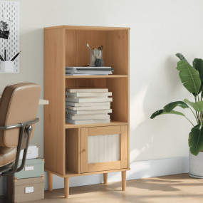 Bookcase Brown Solid pine wood, Engineered wood, Poly r...
