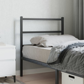 Headboard Black Powder-Coated Steel Tall Single Bed