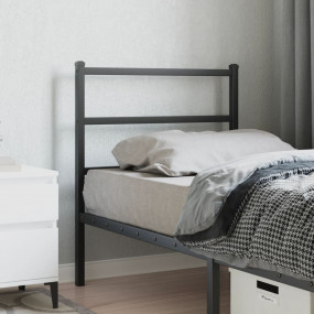 Headboard Black Powder-Coated Steel Tall Twin Bed Headb...