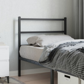 Headboard Black Powder-coated steel Tall Single Durable