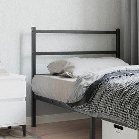 Headboard Black Steel 39.4 in Tall Single Bed Headboard
