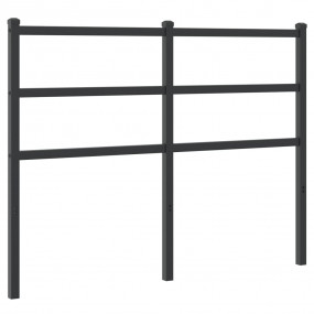 Headboard Black Steel Tall Double Durable Headboard