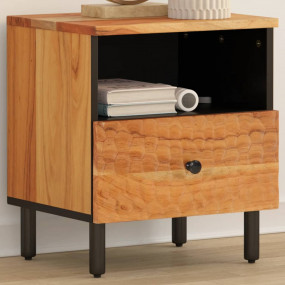 Bedside Cabinet Natural Wood Solid Acacia Wood, Enginee...
