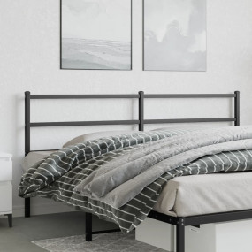 Headboard Black Powder-Coated Steel 71 in Durable Headb...