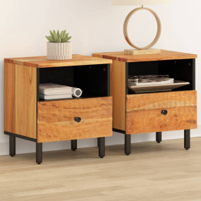 Bedside Cabinet Set of 2 Natural wood