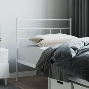 Headboard White Powder-coated steel Tall Single Durable