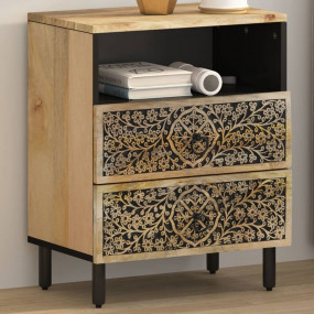 Bedside Cabinet Mango wood with iron accents