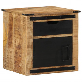 Bedside Cabinet Natural Mango Wood Solid Mango Wood Med...