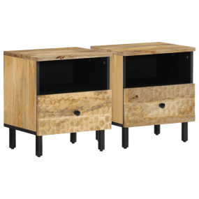 Bedside Cabinet Set of 2 Natural wood