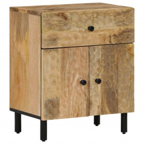 Bedside Cabinet Natural Wood Solid Mango Wood Bedside C...